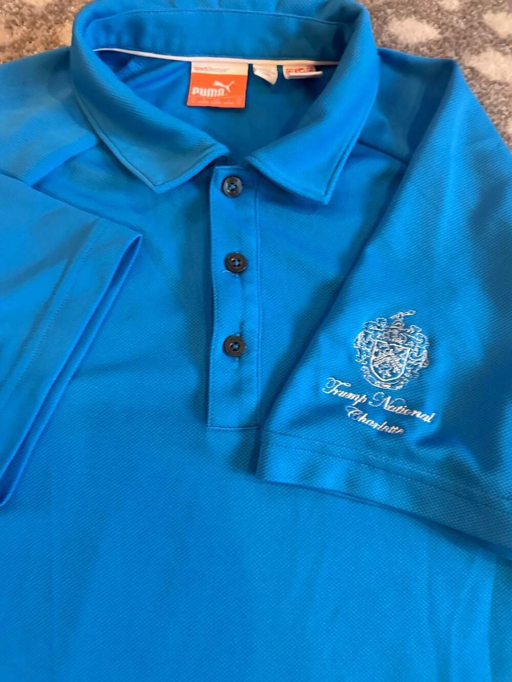 Trump National Charlotte x Puma Golf Polo Size S Blue performance shirt